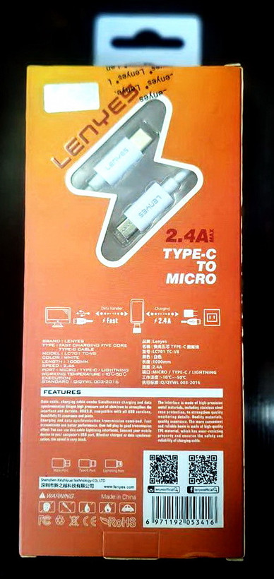 کابل فست OTG lenyes - Micro to type-c
